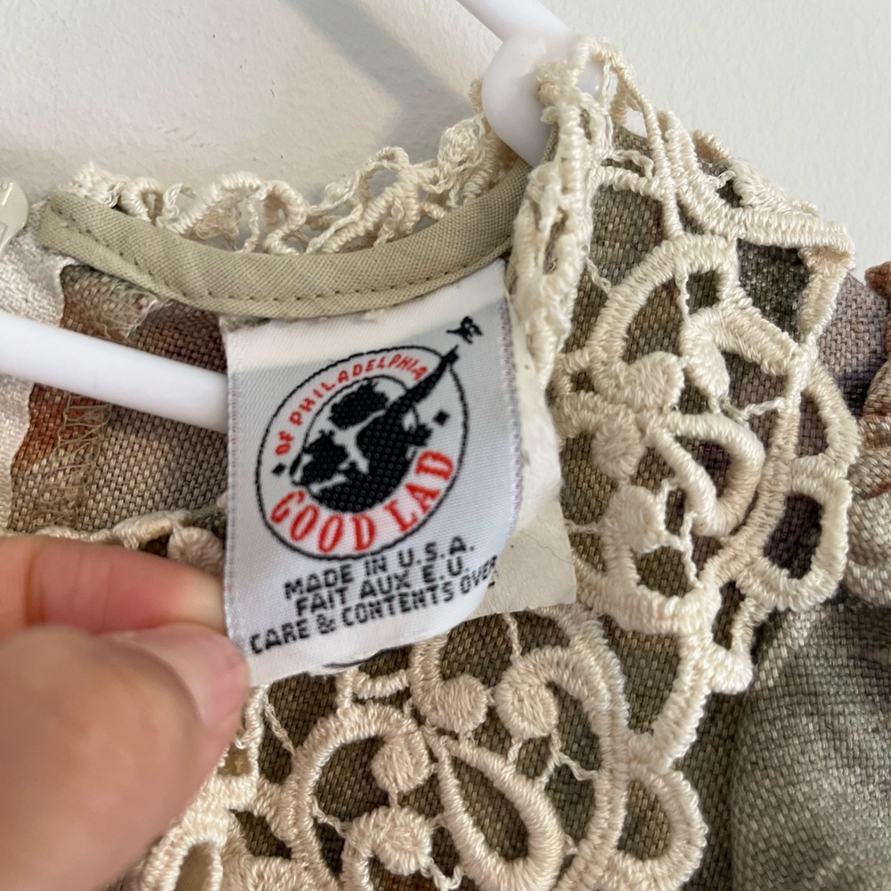 Vintage Good Lad linen blend floral dress with lace collar 🖤 - Picture 7 of 10